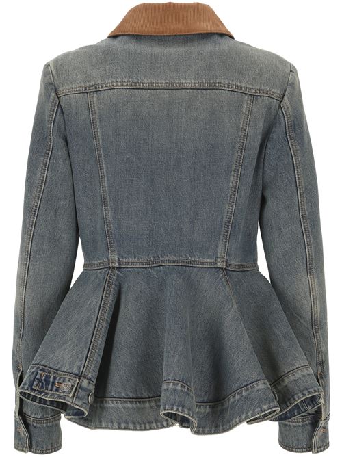 Denim jacket with peplum hem ALEXANDER MCQUEEN | 813538QMACV4315